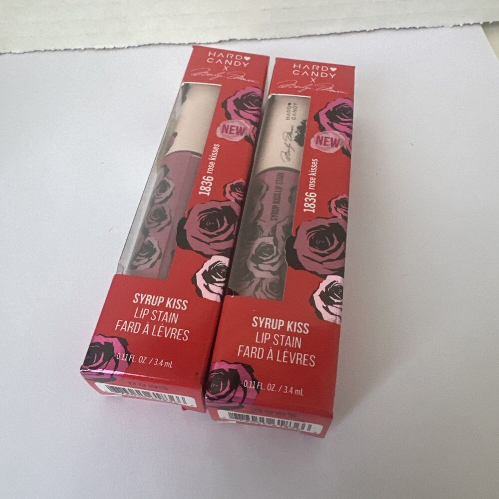 Lot Of (2) Hard Candy x Marilyn Monroe -SYRUP KISS Lip Stain #1836 Rose Kisses